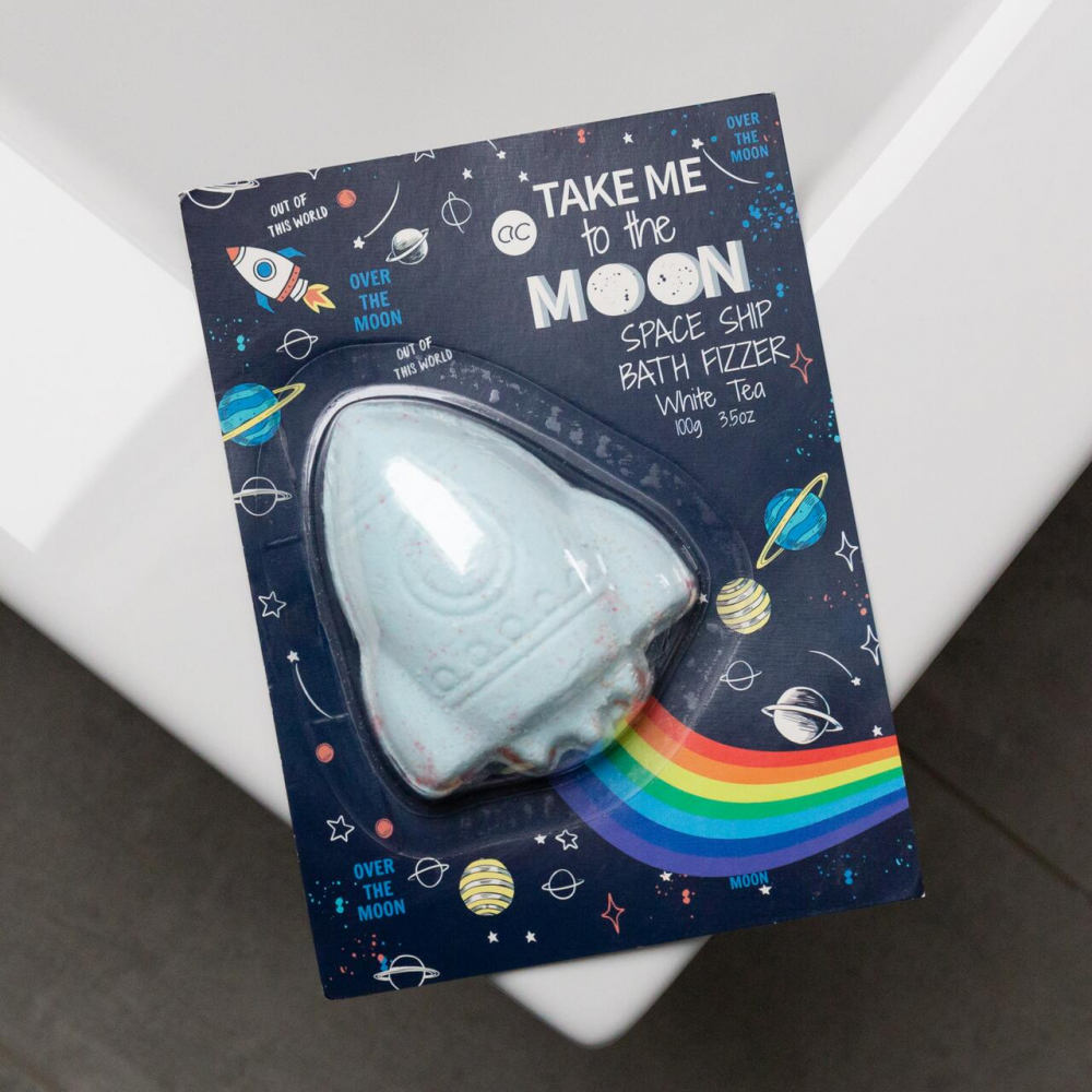 Bomba Efervescenta De Baie Pentru Copii Take Me To The Moon Rainbow Trail Effect 100g