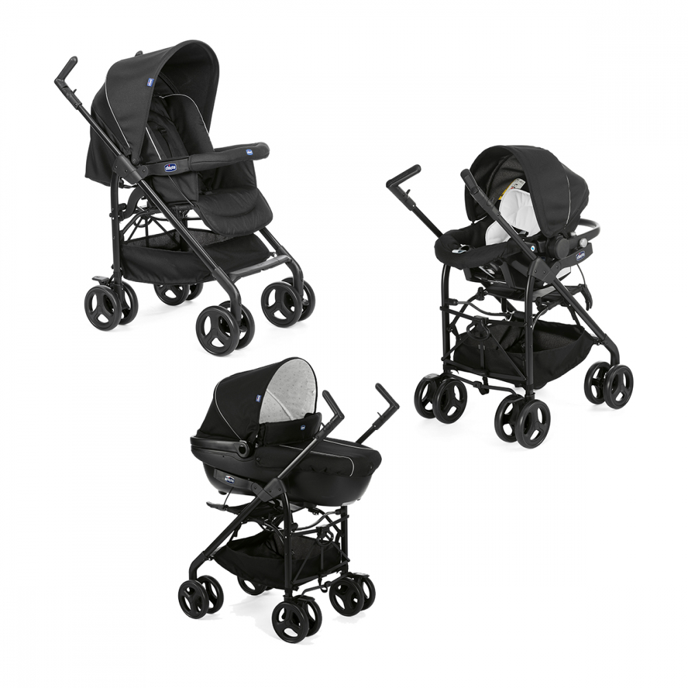 Carucior 3 in 1 Chicco Trio Sprint BlackNight Negru 0 luni+ - 7