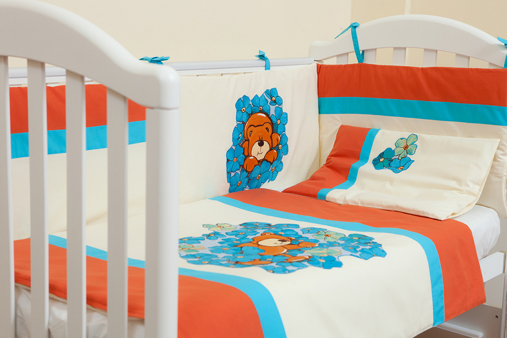 Lenjerie de pat copii KidsDecor Ursulet in flori 120 x 60 cm - 4