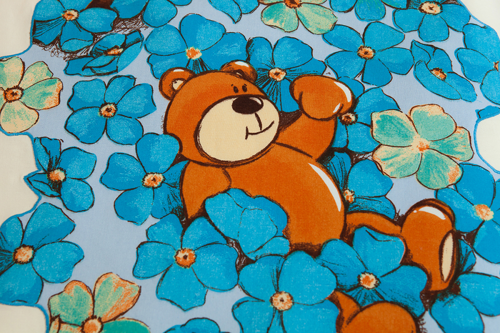 Lenjerie de pat copii KidsDecor Ursulet in flori 120 x 60 cm - 2