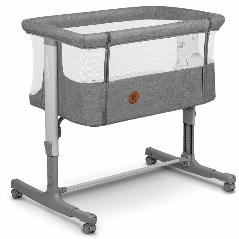 Patut co-sleeper 3 in 1 Lionelo Aurora cu leganare si setare unghiulara gri