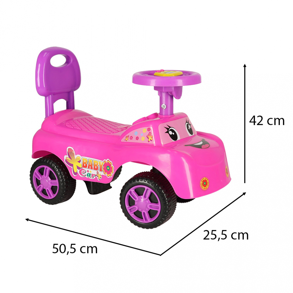 Masinuta fara pedale muzicala Pink Baby Car - 5
