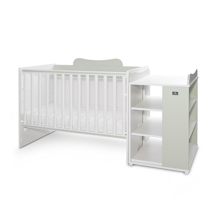Patut modular multifunctional 5 configurari diferite 190 x 72 cm Multi White Milky Green