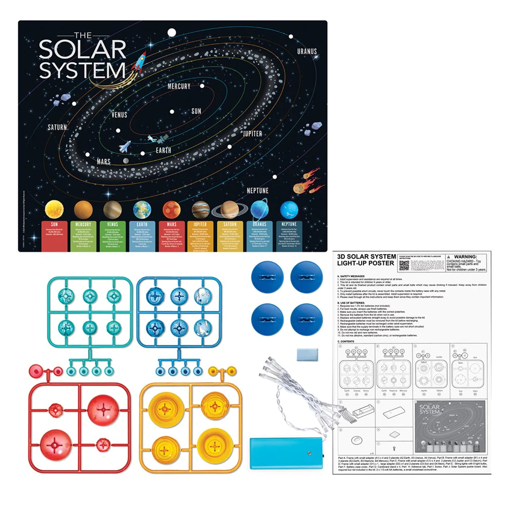 Poster Luminos 3D KidzLabs cu Sistemul Solar - 1