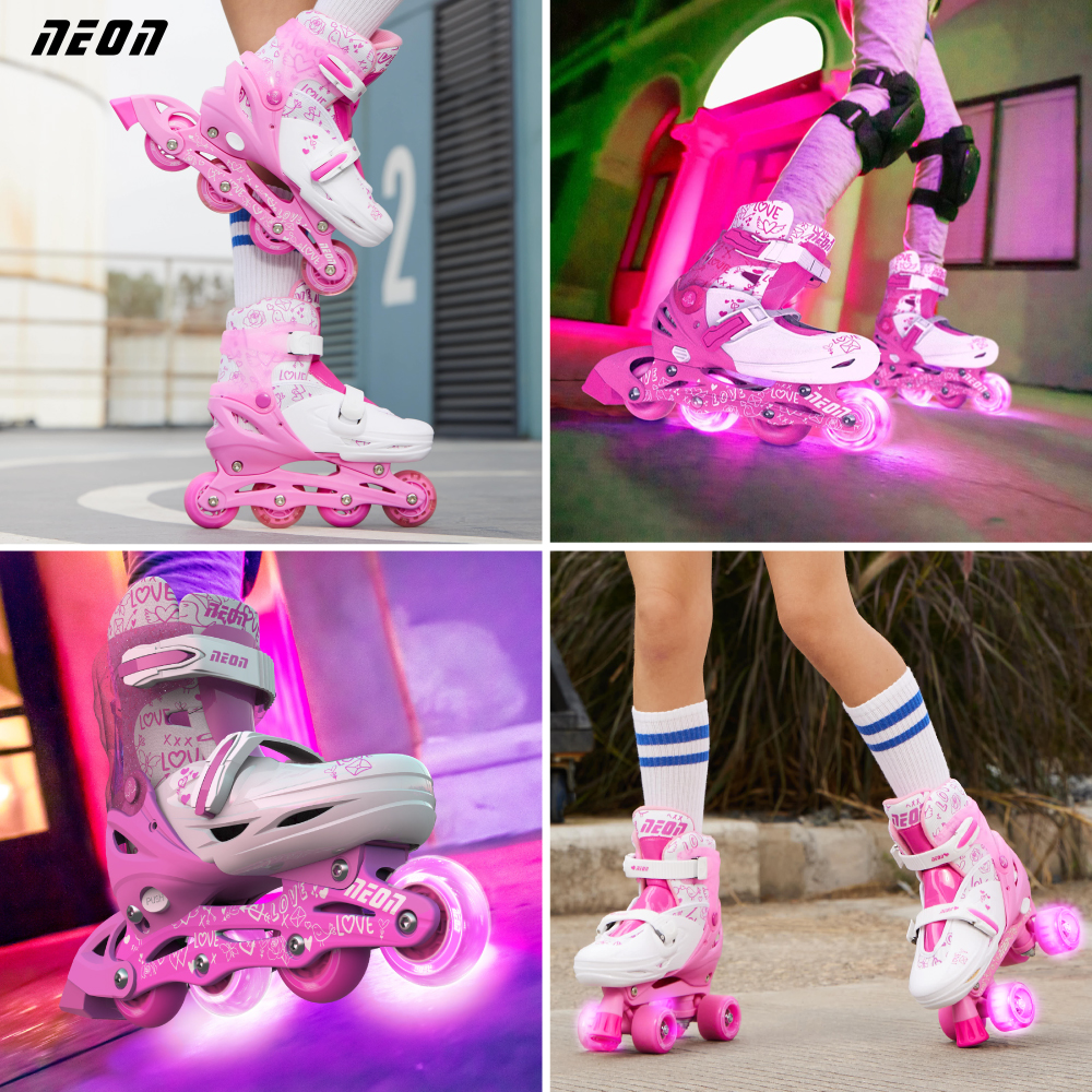 Role 2 in 1 Neon Combo Skates marime 34-37 pink - 5