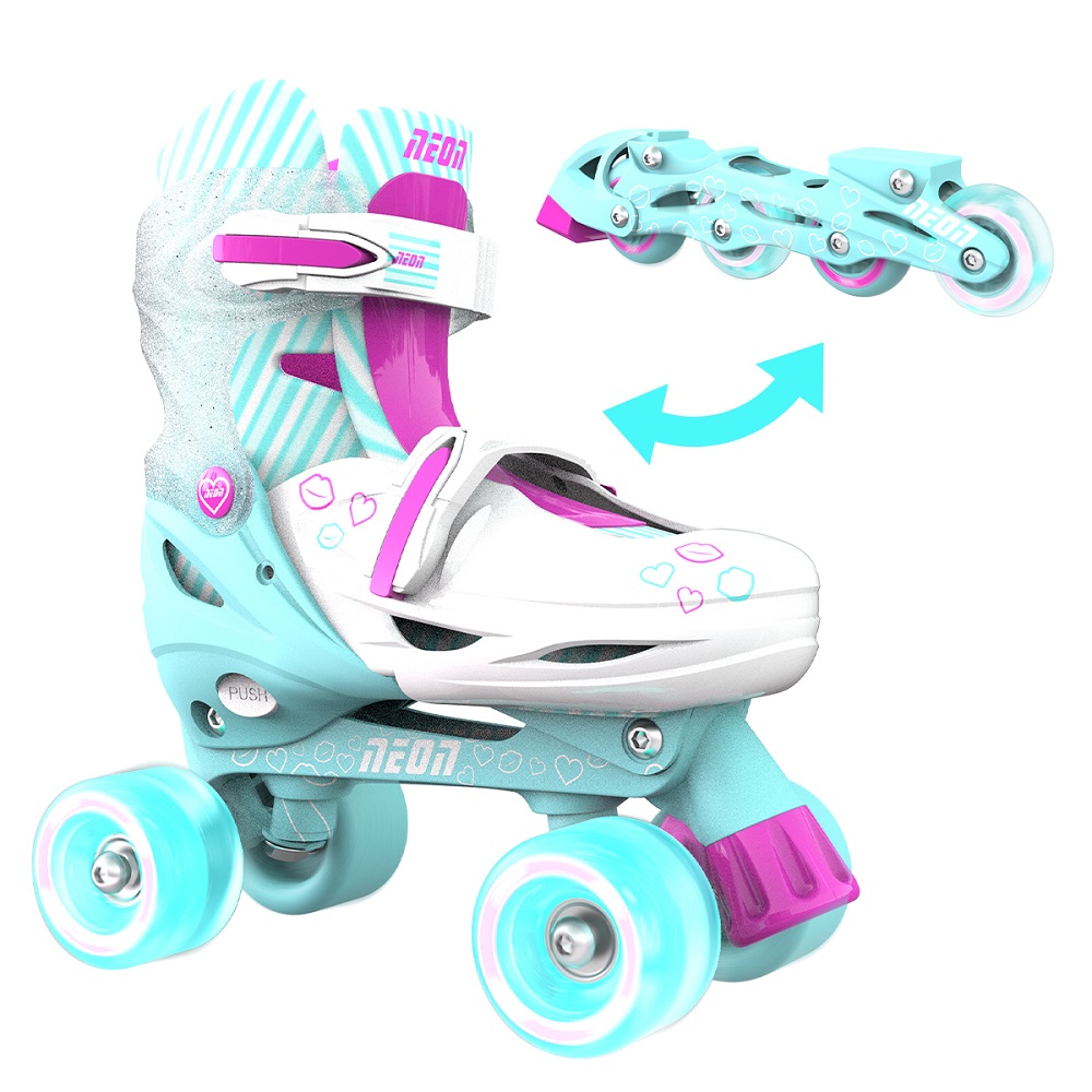 Role 2 in 1 Neon Combo Skates marime 34-37 teal pink - 6