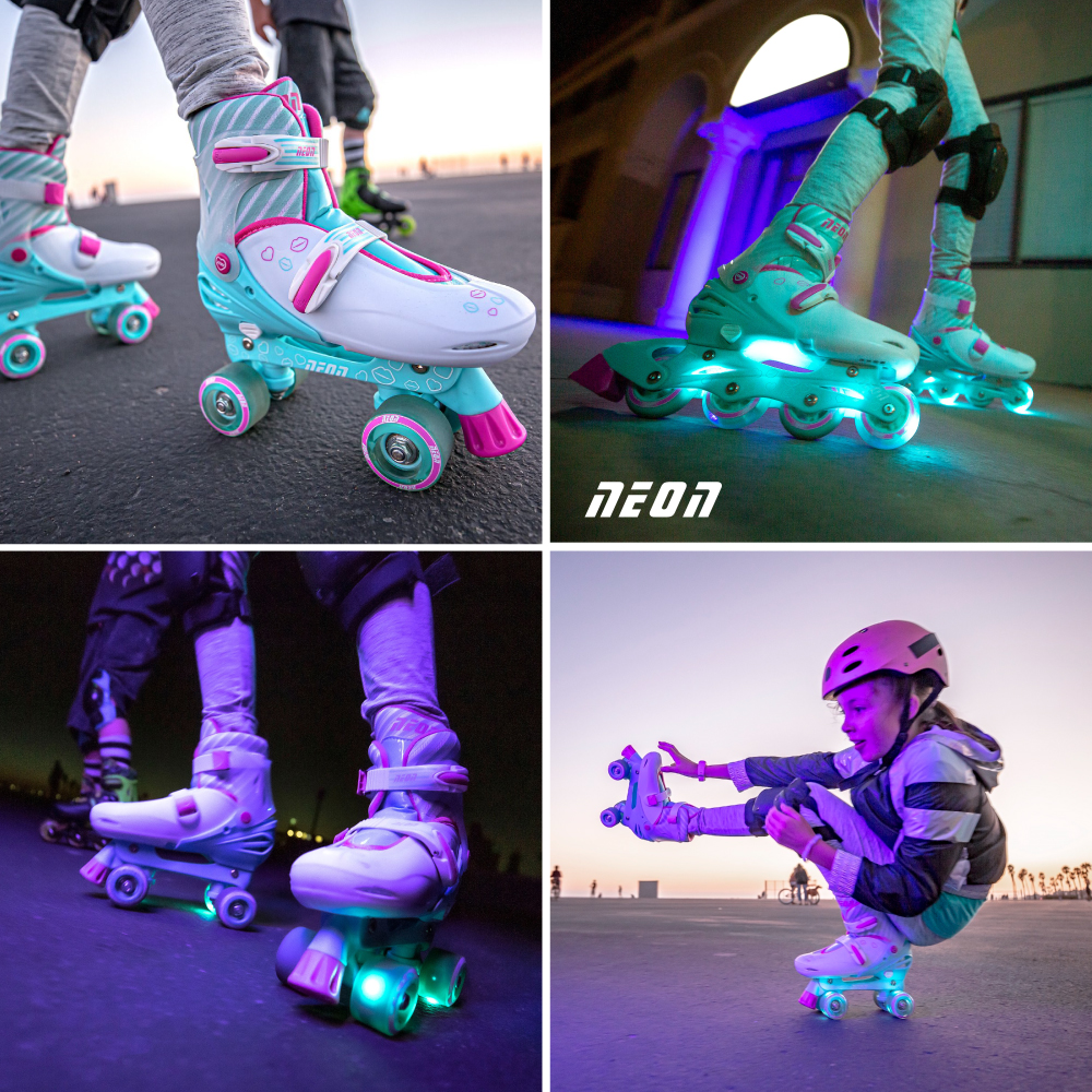 Role 2 in 1 Neon Combo Skates marime 34-37 teal pink - 5