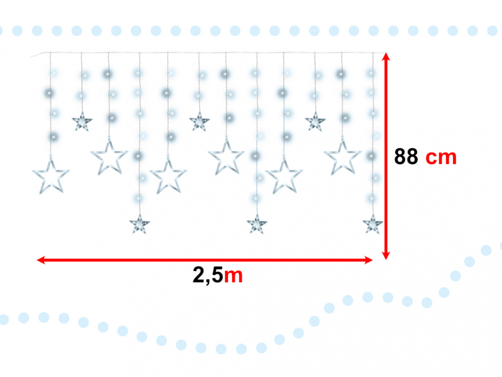 Set lumini tip cortina cu 138 LED-uri 2.5m Frozen White - 1