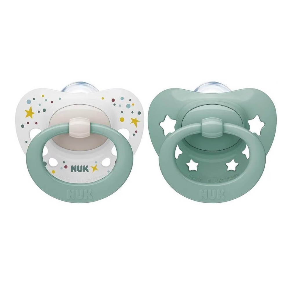 Set 2 suzete Nuk Signature Silicon M1 0-6 luni Verde - 1 | YEO