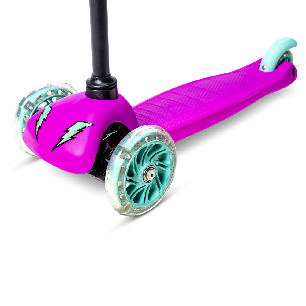 Trotineta cu 3 roti Neon Bolt pink, roti Led, greutate admisa 25 kg