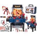 Atelier de bricolaj pentru copii, Ikonka, echipat cu 65 unelte specifice, multicolor, dimensiune 51 x 26.5 x 62.5 cm
