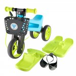 Bicicleta fara pedale 3 in 1 Funny Wheels Rider Yetti Superpack Blue/Lime