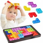 Jucarie senzoriala antistres Pop It Tetris cu 27 piese Multicolor