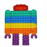 Jucarie senzoriala antistres pentru copii Pop It Now Robot urias multicolor model 3