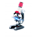 Microscop RS Toys pentru copii cu lumini si baterii negru cu rosu