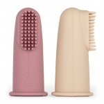 Set 2 periute de dinti Petite&Mars pentru deget cu peri moi silicon roz/bej