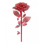 Puzzle 3D Piececool metal 15 piese Trandafirul rosu