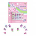 Set 10 unghii false Unicorn Nails cu adeziv Press-On pentru fetite Martinelia