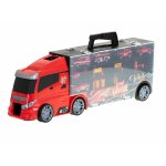 Set Camion Transportor de pompieri cu 7 vehicule Red