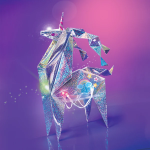 Set creativ Origami holografic Unicorn cu iluminare