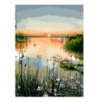 Set pictura pe numere 40x50cm Sunset Lake