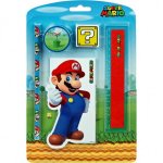 Set rechizite Super Mario cu radiera creion ascutioare rigla si carnetel notite