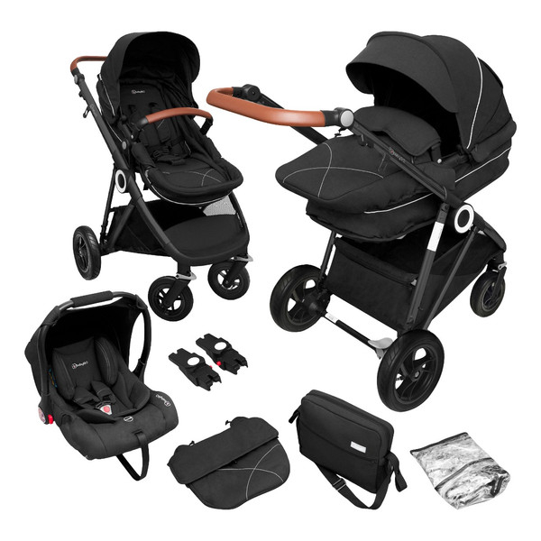 Carucior 3 in 1 BabyGo AIR Halime black cadru black