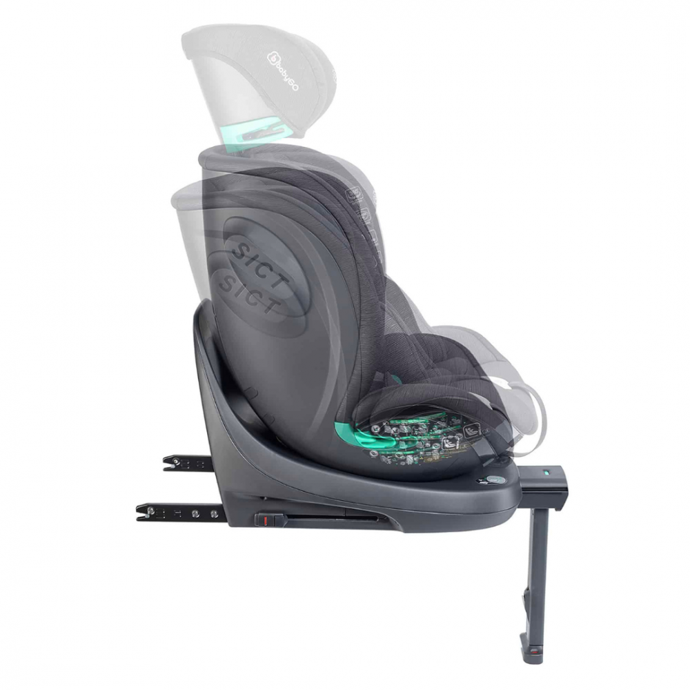 Scaun auto rotativ BabyGo Prime 360 40-150 cm certificat R129 Black - 3 | YEO