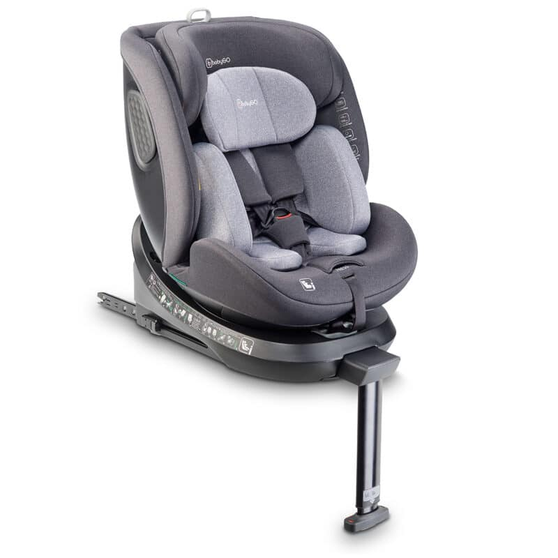 Scaun auto rotativ cu isofix BabyGo MOVE360 40-150 cm certificat R129  Grey