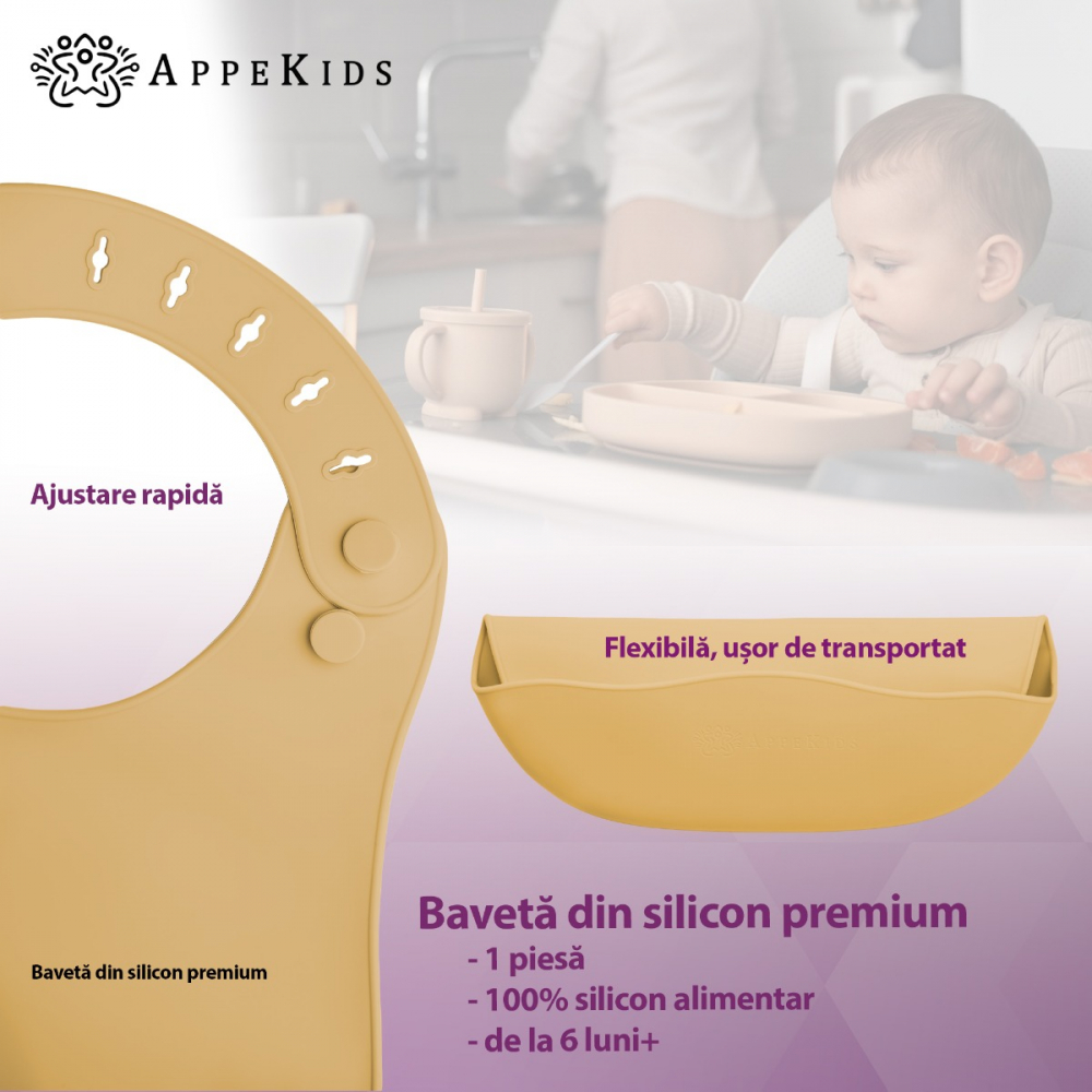 Baveta din silicon AppeKids Honey - 1 | YEO