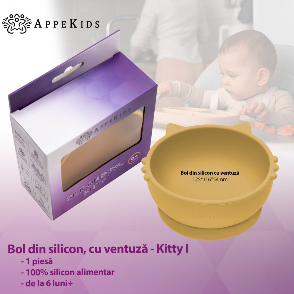 Bol din silicon AppeKids Kitty I Honey - 1 | YEO