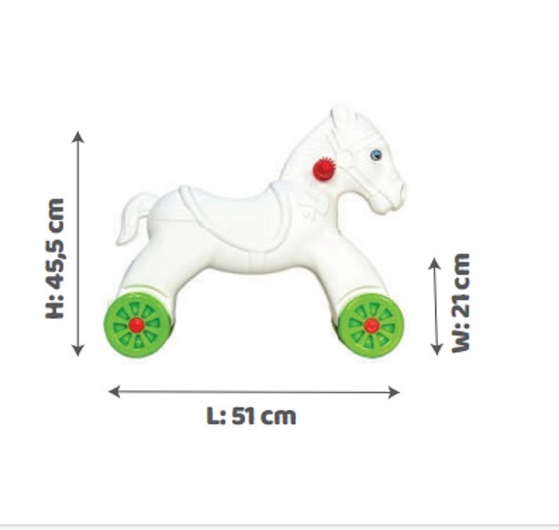 Poze Calut balansoar cu platforma de balansare detasabila si 4 roti White Rocking Horse nichiduta.ro 