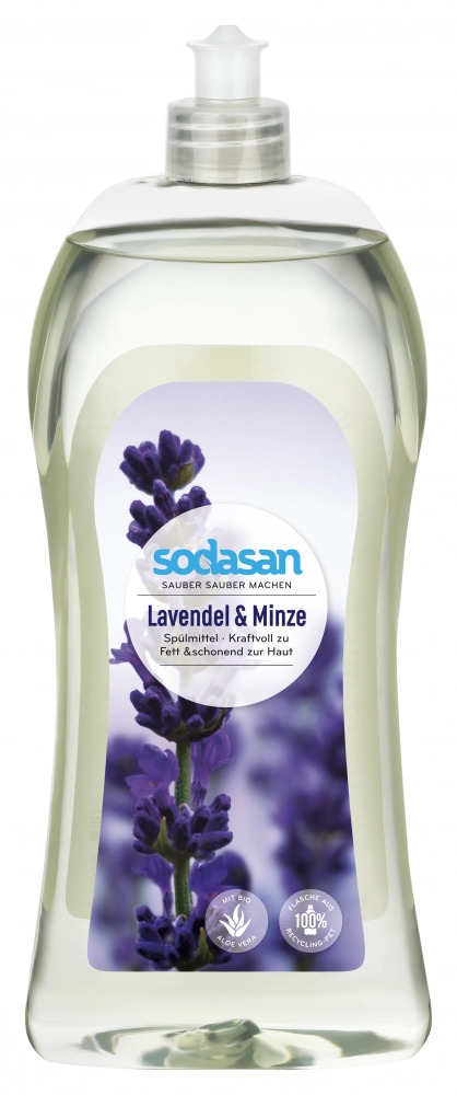 Detergent vase lichid Sodasan bio lavanda si menta 1L
