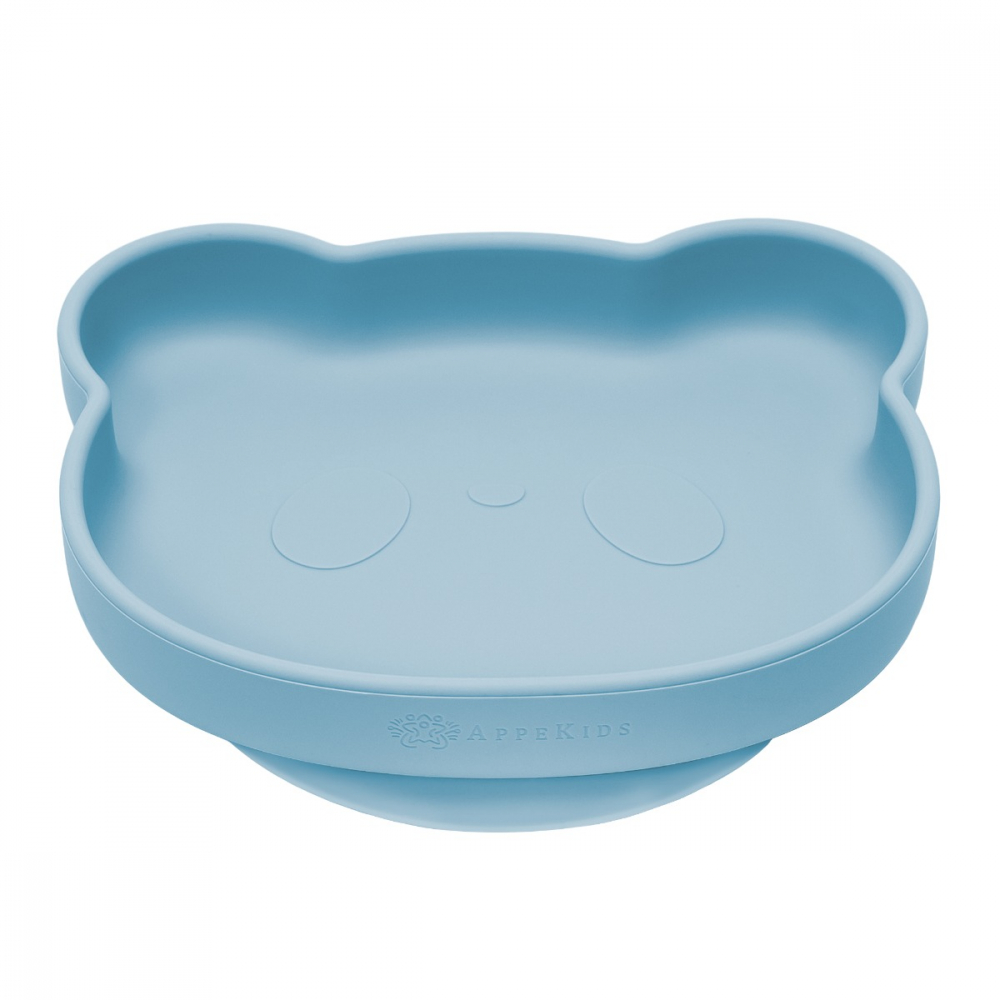 Farfurie din silicon cu ventuza AppeKids The Little Bear Aqua Blue - 3 | YEO