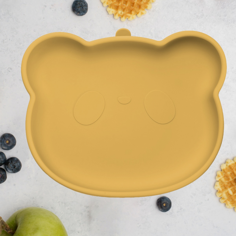 Farfurie din silicon cu ventuza AppeKids The Little Bear Honey