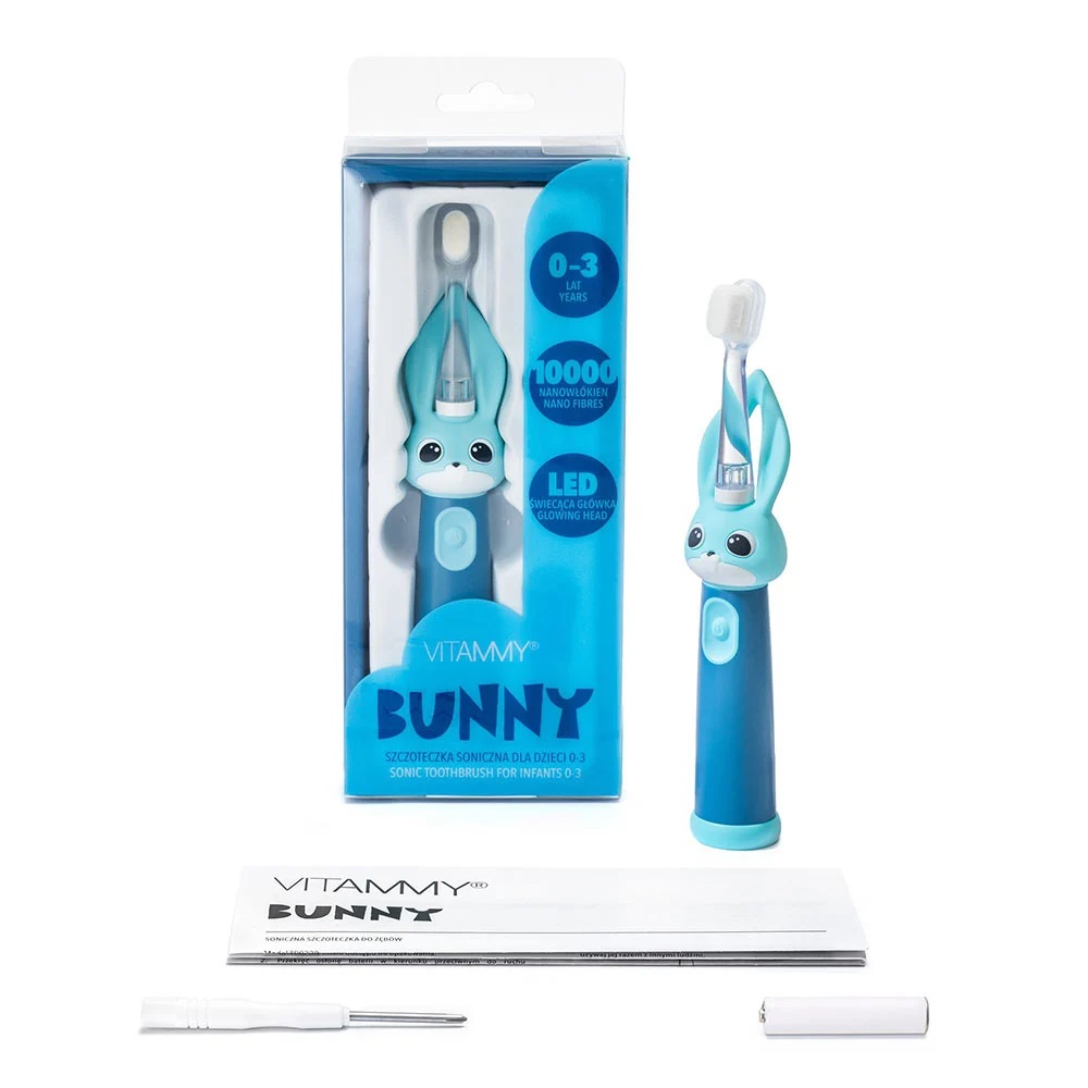 Periuta de dinti electrica Vitammy Bunny Blue pentru copii 0-3 ani - 3 | YEO