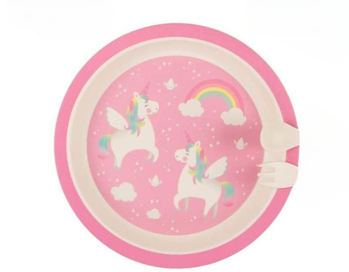 Farfurie Sass and Belle din bambus Unicorn - 2 | YEO