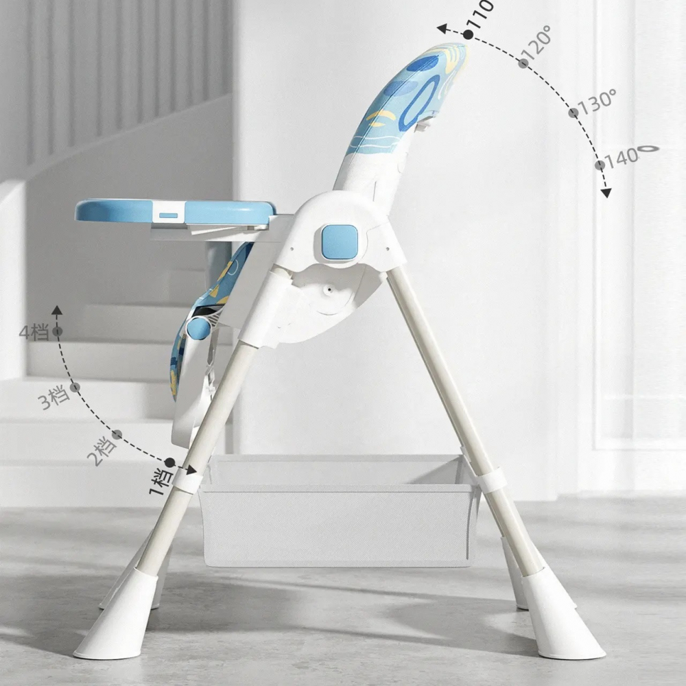 Scaun de masa reglabil Little Mom cu roti si cos pentru accesorii Blue - 2 | YEO