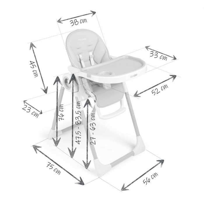 Scaun de masa multifunctional Nukido Belo Gri - 3 | YEO