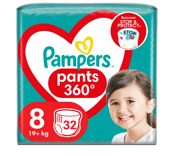 Scutece-chilotel Pampers Pants Jumbo Pack marimea 8 19+ kg 32 buc - 1 | YEO