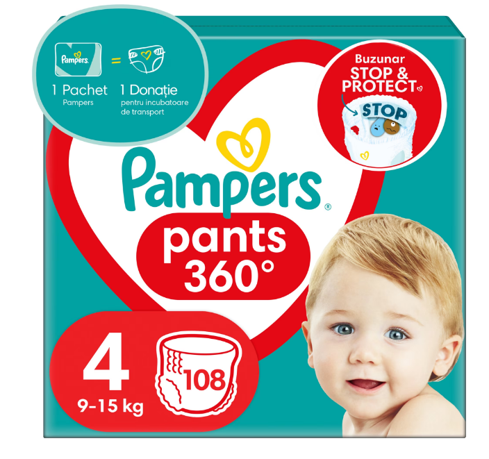 Scutece-chilotel Pampers Pants Marimea 4 9-15 kg Mega Box 108 buc - 2 | YEO