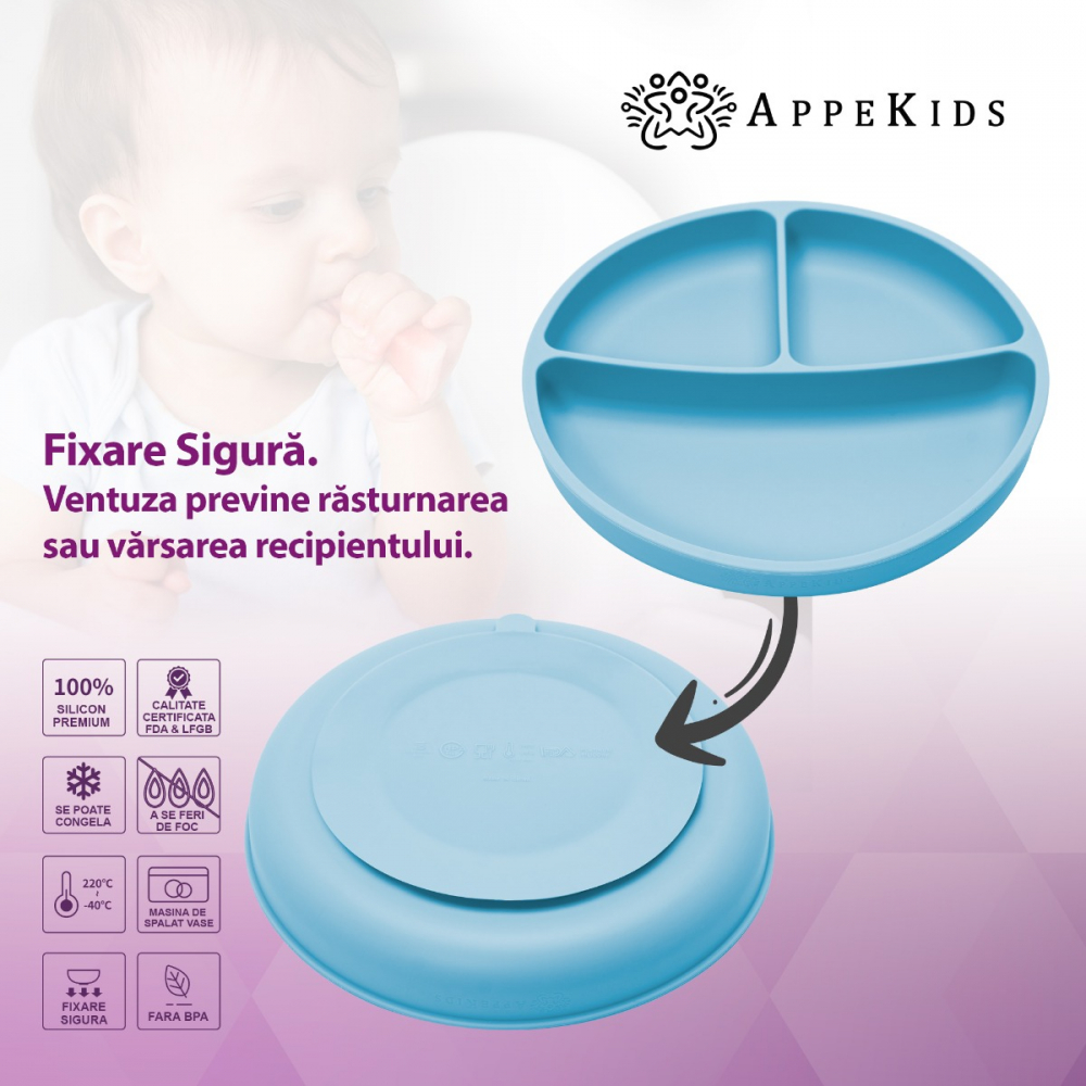 Set diversificare AppeKids din silicon Basic Aqua Blue - 1 | YEO