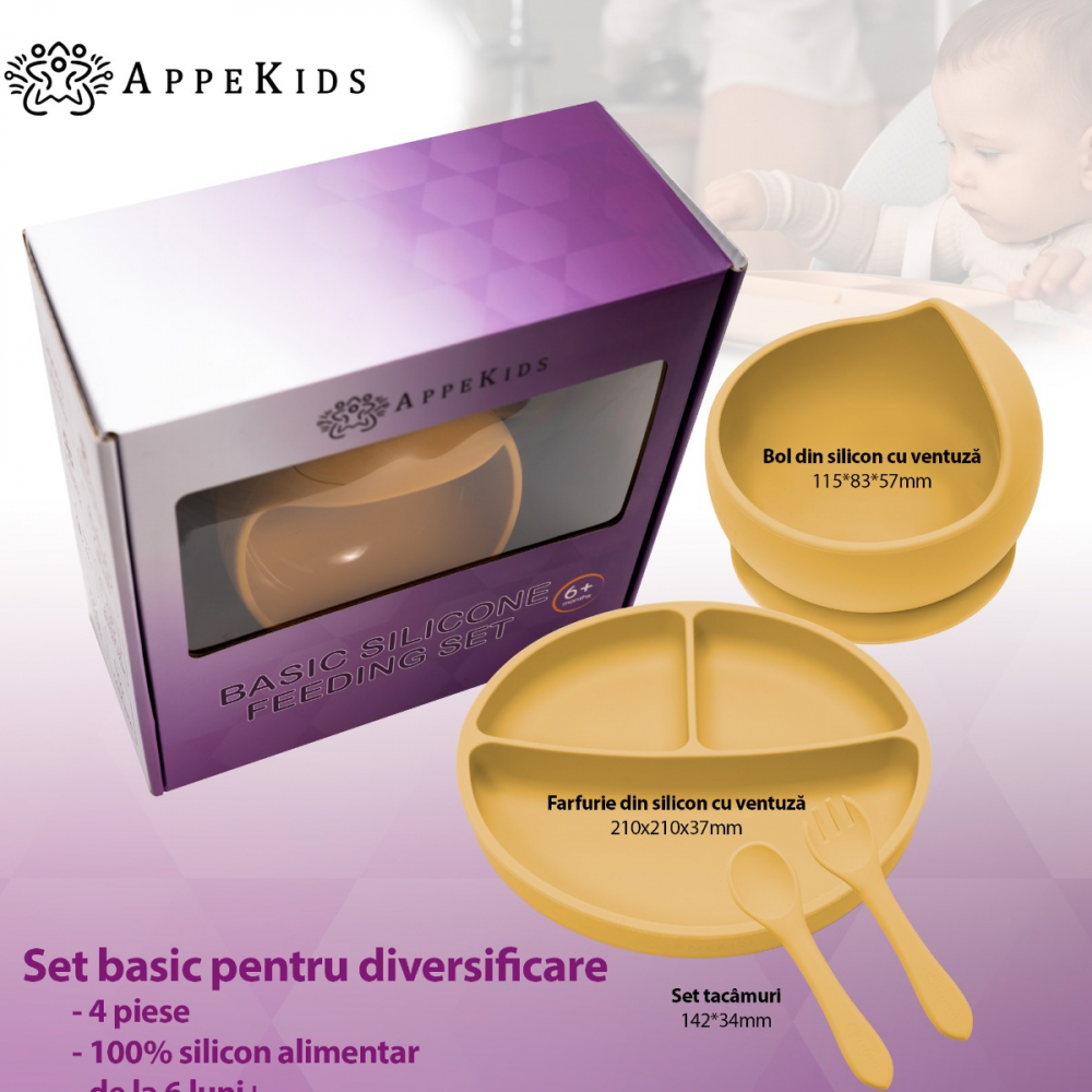 Set diversificare AppeKids din silicon Basic Honey - 1 | YEO