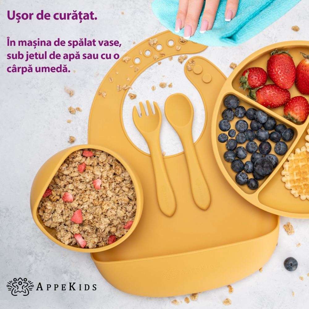 Set diversificare AppeKids din silicon 5 piese Classic Honey - 3 | YEO