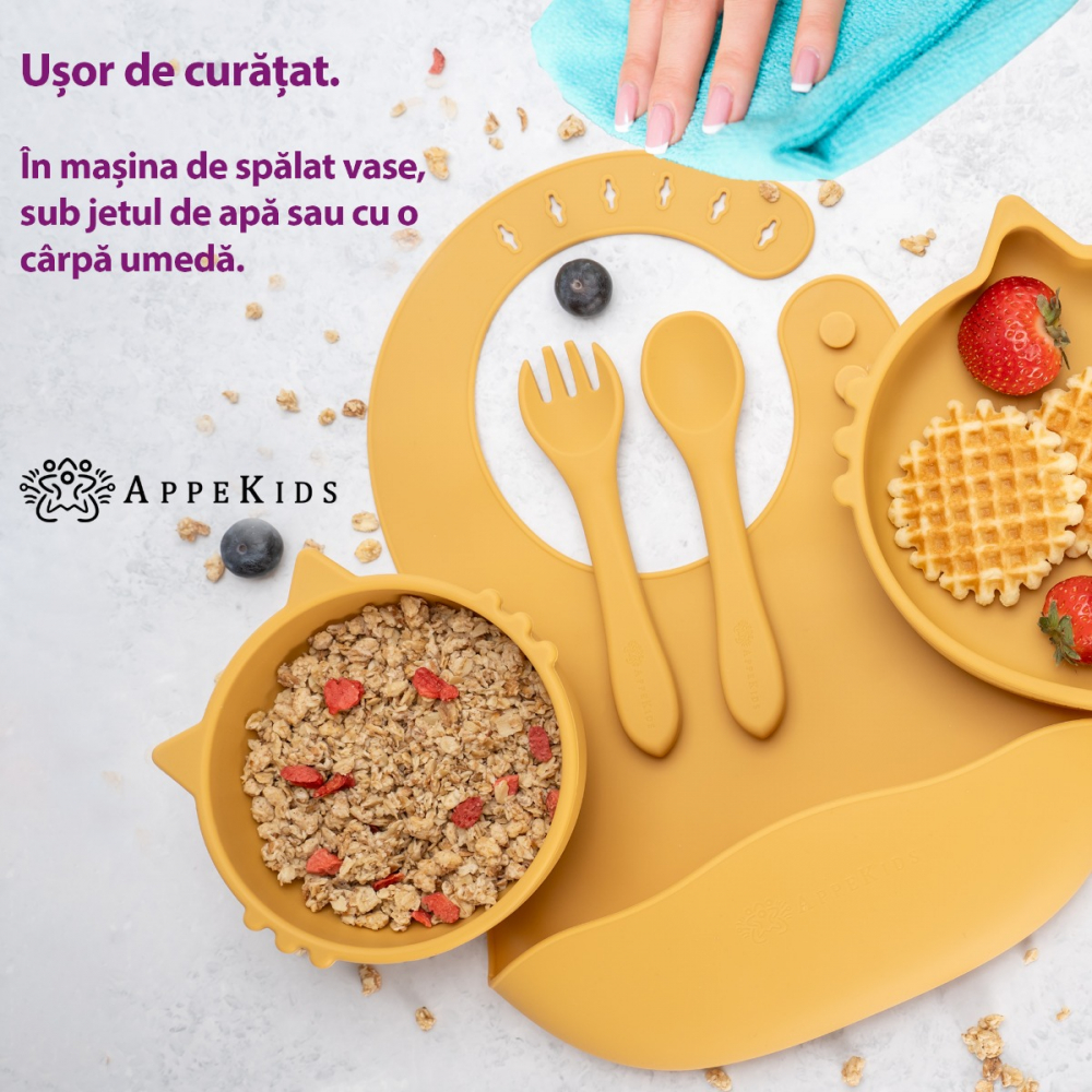 Set diversificare AppeKids din silicon 5 piese Kitty Honey - 3 | YEO