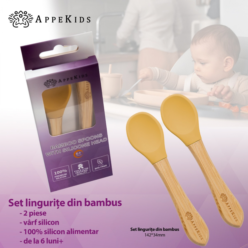 Set lingurite din bambus AppeKids Honey - 1 | YEO