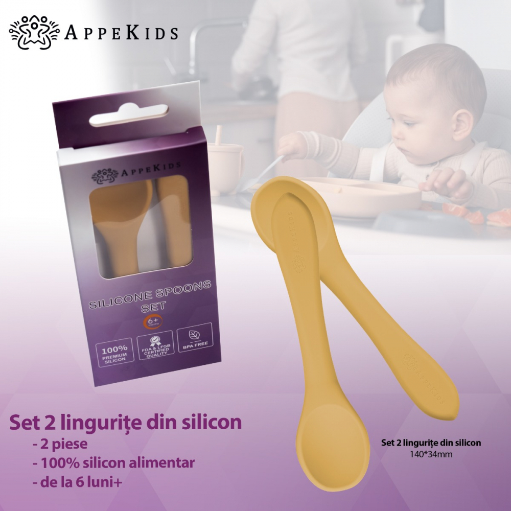 Set lingurite din silicon AppeKids Honey - 1 | YEO