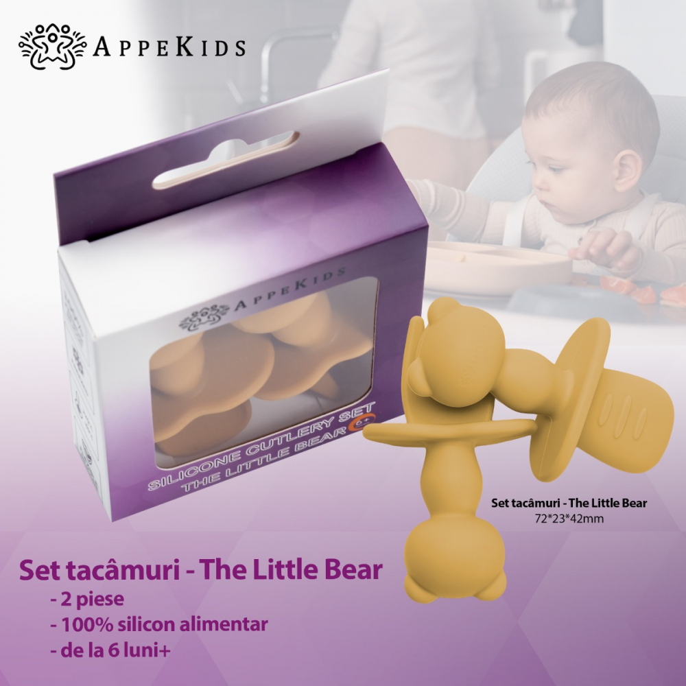 Set tacamuri din silicon AppeKids The Little Bear Honey - 1 | YEO