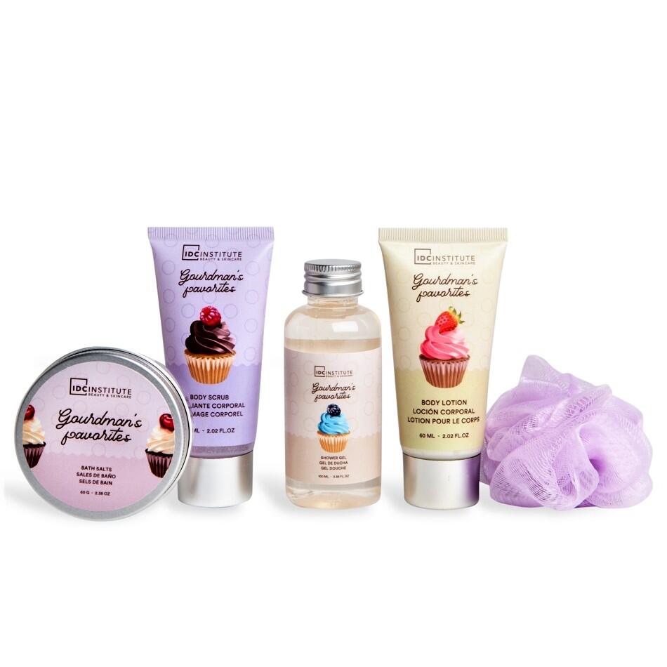 Set gel dus lotiune corp si exfoliant Gourmands Favourites 280 ml