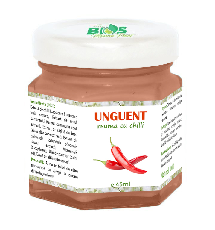 Unguent Reuma cu chilli Bios Mineral Plant 100 natural 45 ml